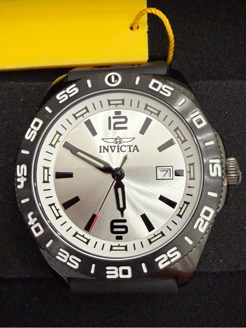Invicta Coalition Forces Vulcan Silver Dial Black Bezel Watch